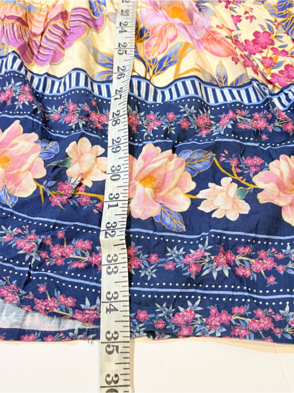 FARM Rio Pink Floral Maxi Skirt with Navy Border - Picture 6 of 13